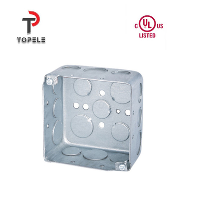 Boîte de jonction électrique carrée en acier galvanisé type tiré