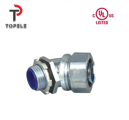 Zinc liquide raccords de conduites étroits et flexibles connecteur angle de 45 degrés NPT UL Liste DNJ