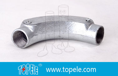 20 mm 3 / 4 ′′, 1 ′′ BS4568 GI Fer à coude en fer malléable boîte de jonction circulaire en fer avec trou tapé