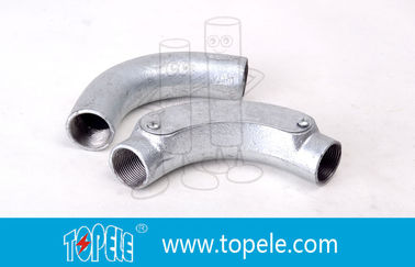 20 mm 3 / 4 ′′, 1 ′′ BS4568 GI Fer à coude en fer malléable boîte de jonction circulaire en fer avec trou tapé