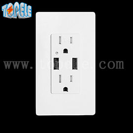Une prise USB blanche, une prise USB électrique 4 ports USB avec 2 plaques murales