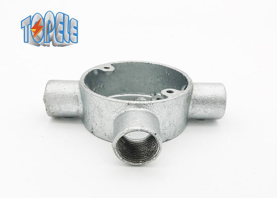 20 mm 25 mm 32 mm BS4568 Boîte circulaire de conduit Trois boîtes en fer malléable