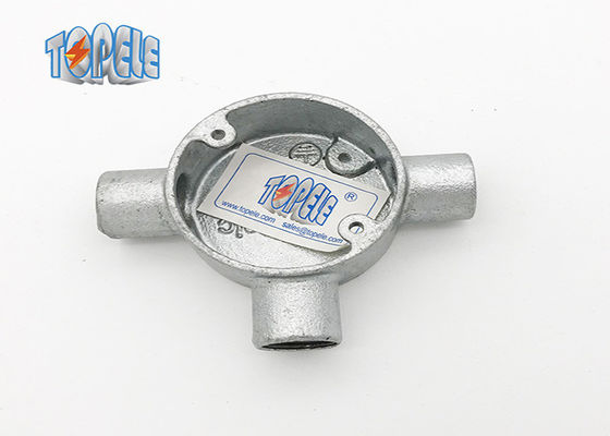 20 mm 25 mm 32 mm BS4568 Boîte circulaire de conduit Trois boîtes en fer malléable