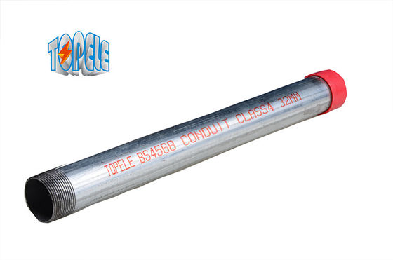 Pipe en acier galvanisé à chaud BS4568 Conduite de classe 4 GI avec coupleur et capuchon de protection