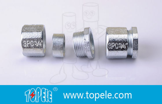 Couplings de conduites rigides en fer malléable de type à trois pièces 1/2''-2'
