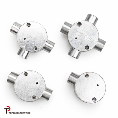 TOPELE 25 mm boîte de jonction en aluminium galvanisé à chaud / boîte de conduit métallique avec normes BS4568/