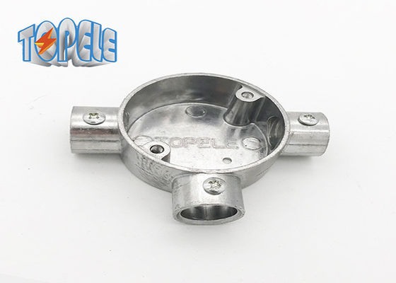 3/4" 1" BS31 boîte circulaire de raccordement en aluminium à conduit 3 voies / tee box iso