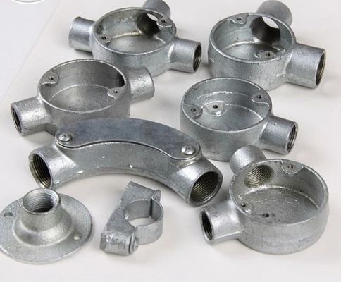 Boîte de jonction électrique en fer malléable en aluminium galvanisée 20 mm 25 mm